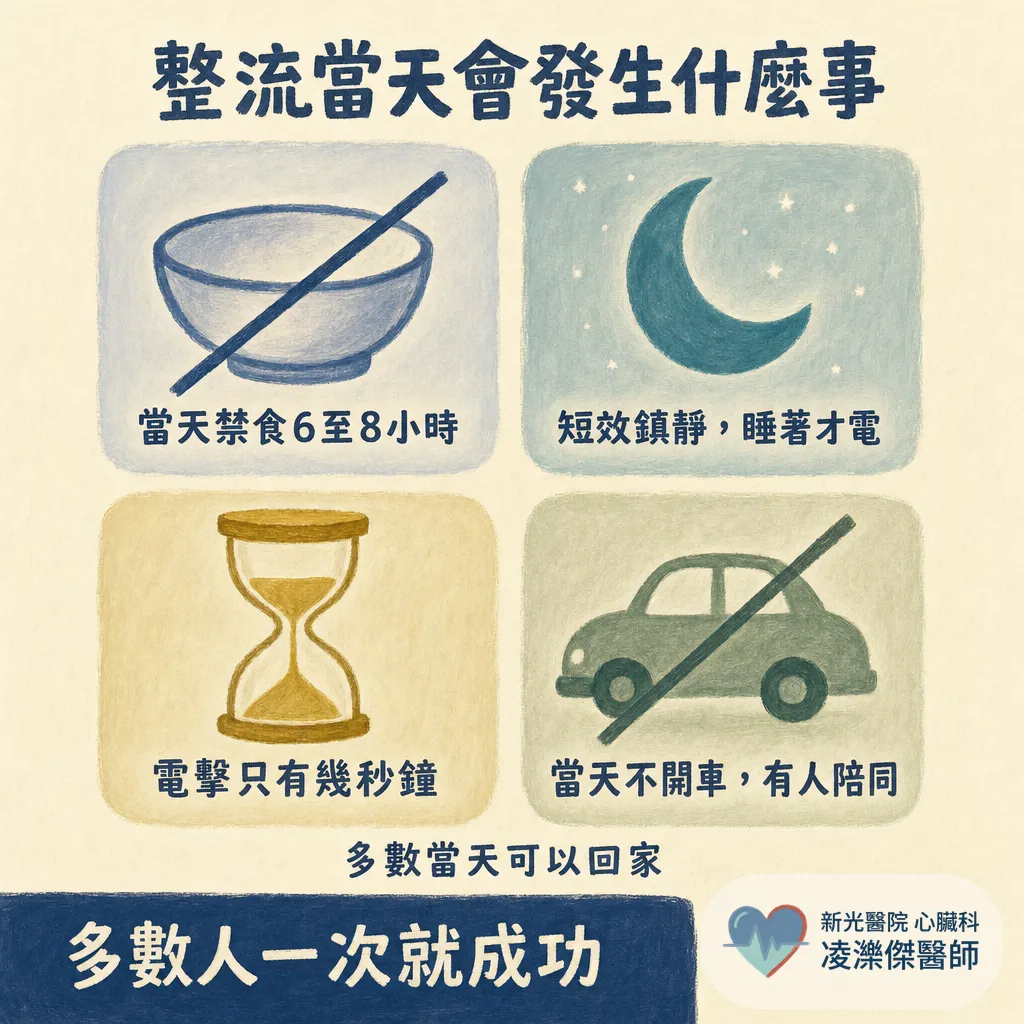 為什麼你需要心房顫動整流（電擊整流）？時機、當天流程與最重要的抗凝血規則 圖卡 6