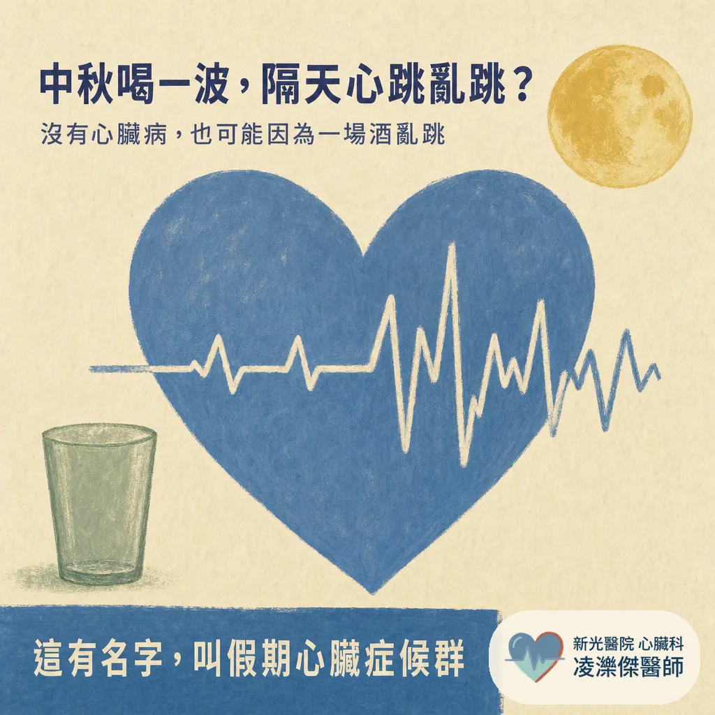 中秋喝一波,隔天心跳亂跳?假期心臟症候群與酒精對心房顫動的影響 圖卡 1