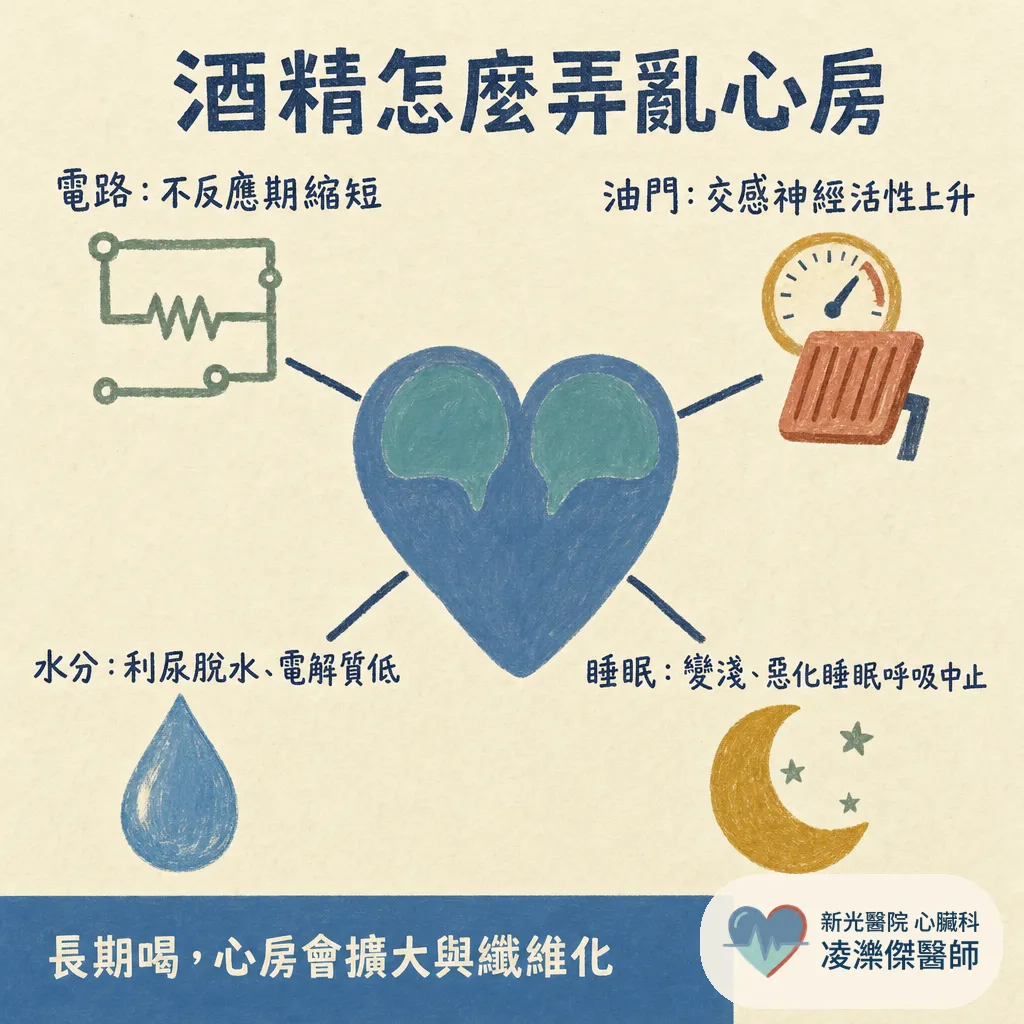 中秋喝一波,隔天心跳亂跳?假期心臟症候群與酒精對心房顫動的影響 圖卡 4