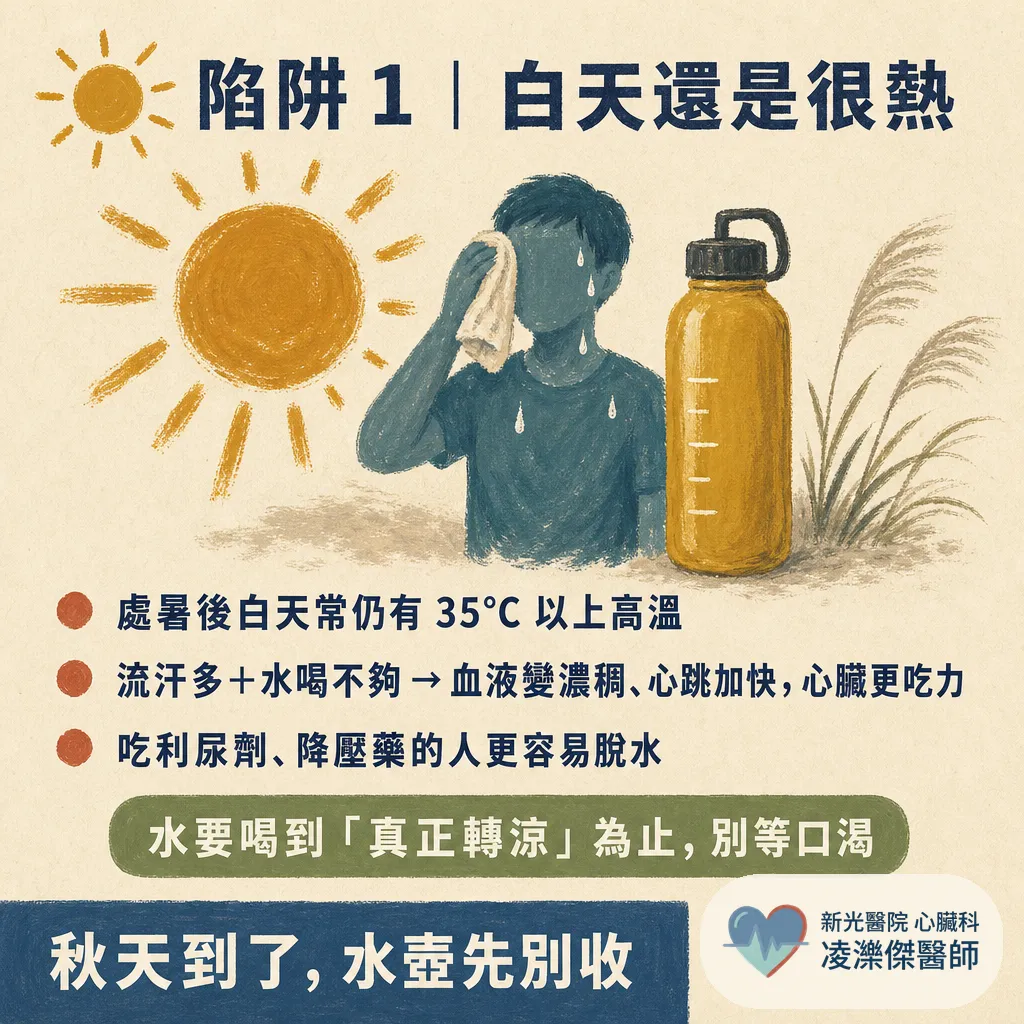 秋老虎的心血管陷阱：夏天快過了，心臟還沒放假——三個最容易鬆懈的盲點 圖卡 2