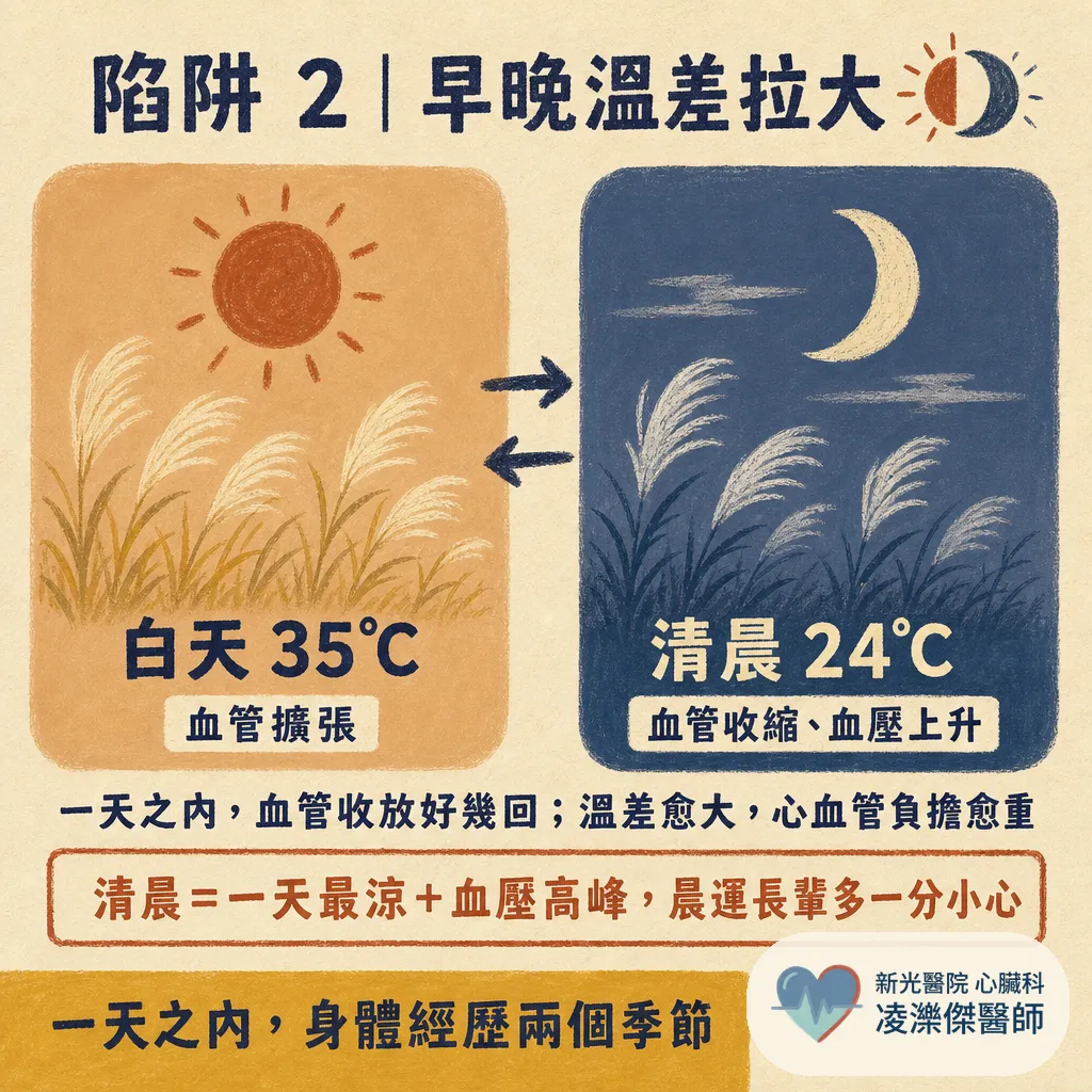 秋老虎的心血管陷阱:夏天快過了,心臟還沒放假——三個最容易鬆懈的盲點 圖卡 3