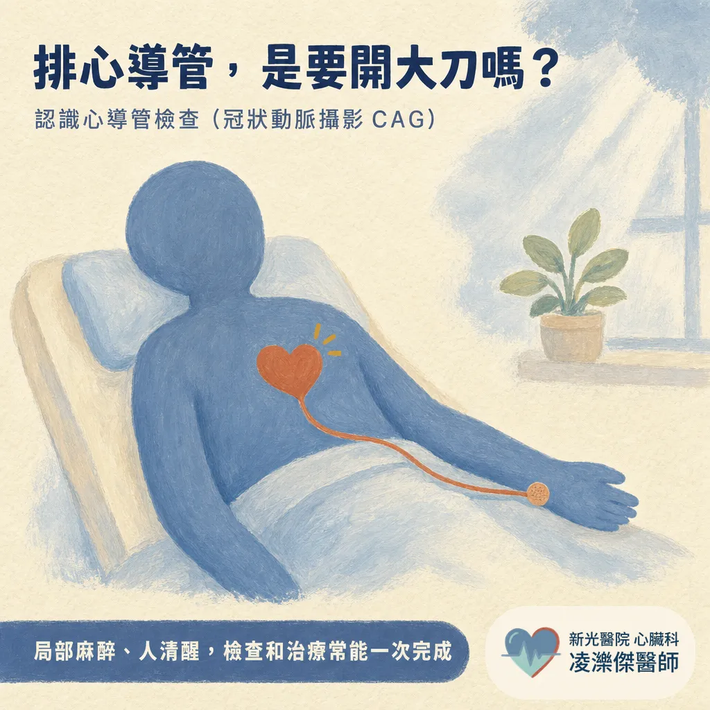 CAG 心導管檢查是什麼?不是開刀,流程與風險一次看懂 圖卡 1