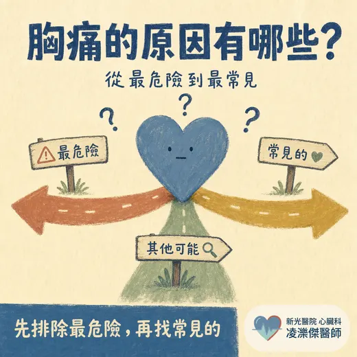 胸痛的原因有哪些？從最危險到最常見，一頁看懂怎麼分辨