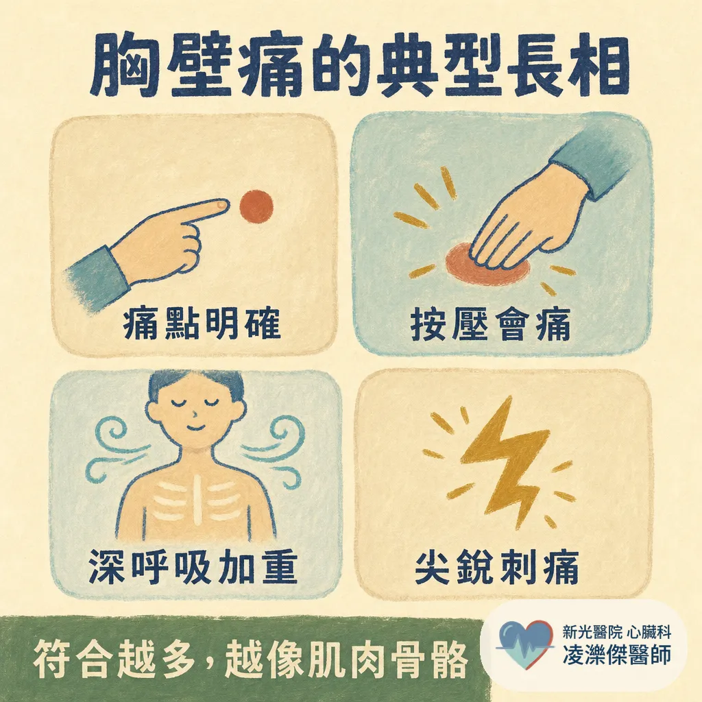 胸口肌肉痛還是心臟痛？一壓就痛、會跟著呼吸變化的胸痛是什麼 圖卡 2
