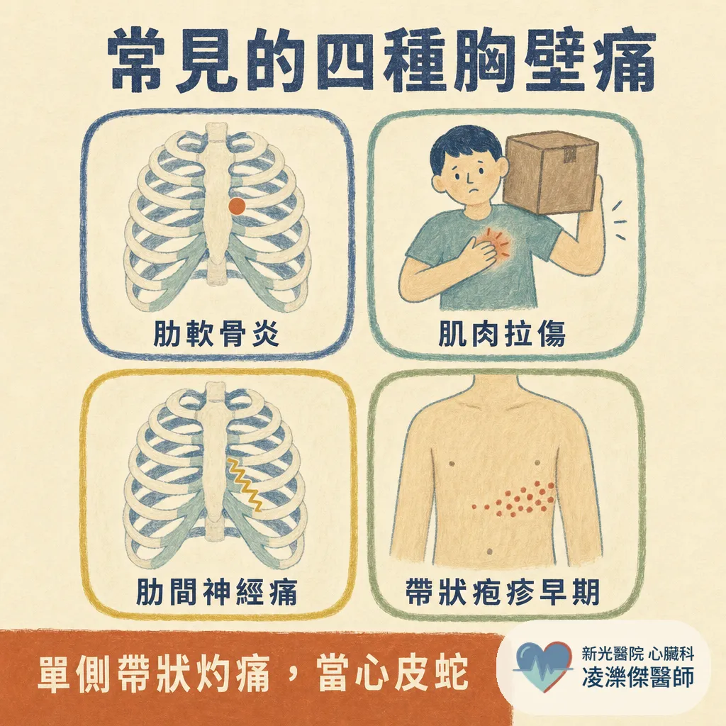 胸口肌肉痛還是心臟痛？一壓就痛、會跟著呼吸變化的胸痛是什麼 圖卡 3