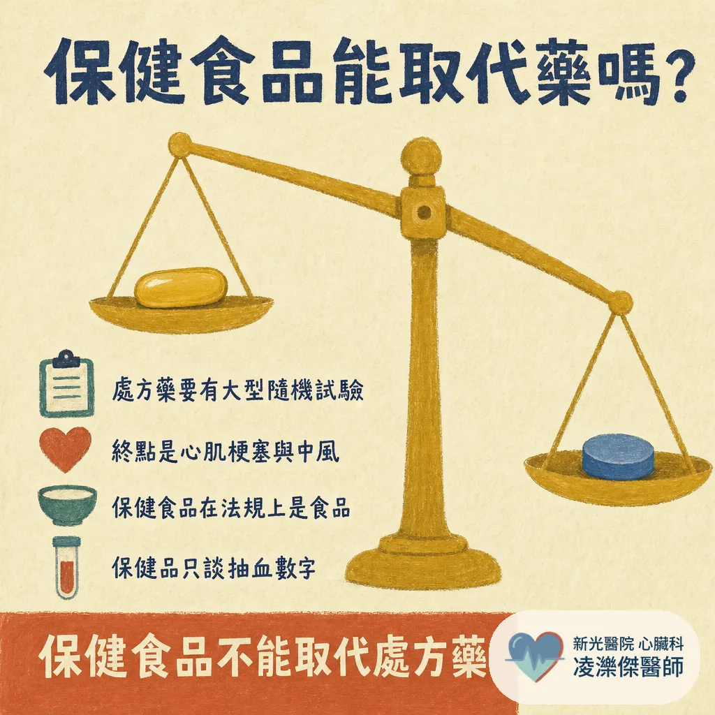 Q10 有效嗎？可以吃保健食品、不吃藥嗎？心臟科醫師誠實盤點 Q10、紅麴與魚油的證據 圖卡 3