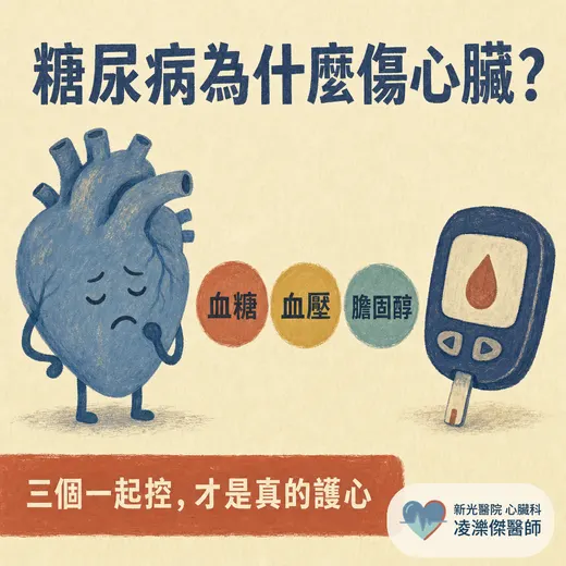 糖尿病為什麼傷心臟？血糖之外更要一起顧的三件事