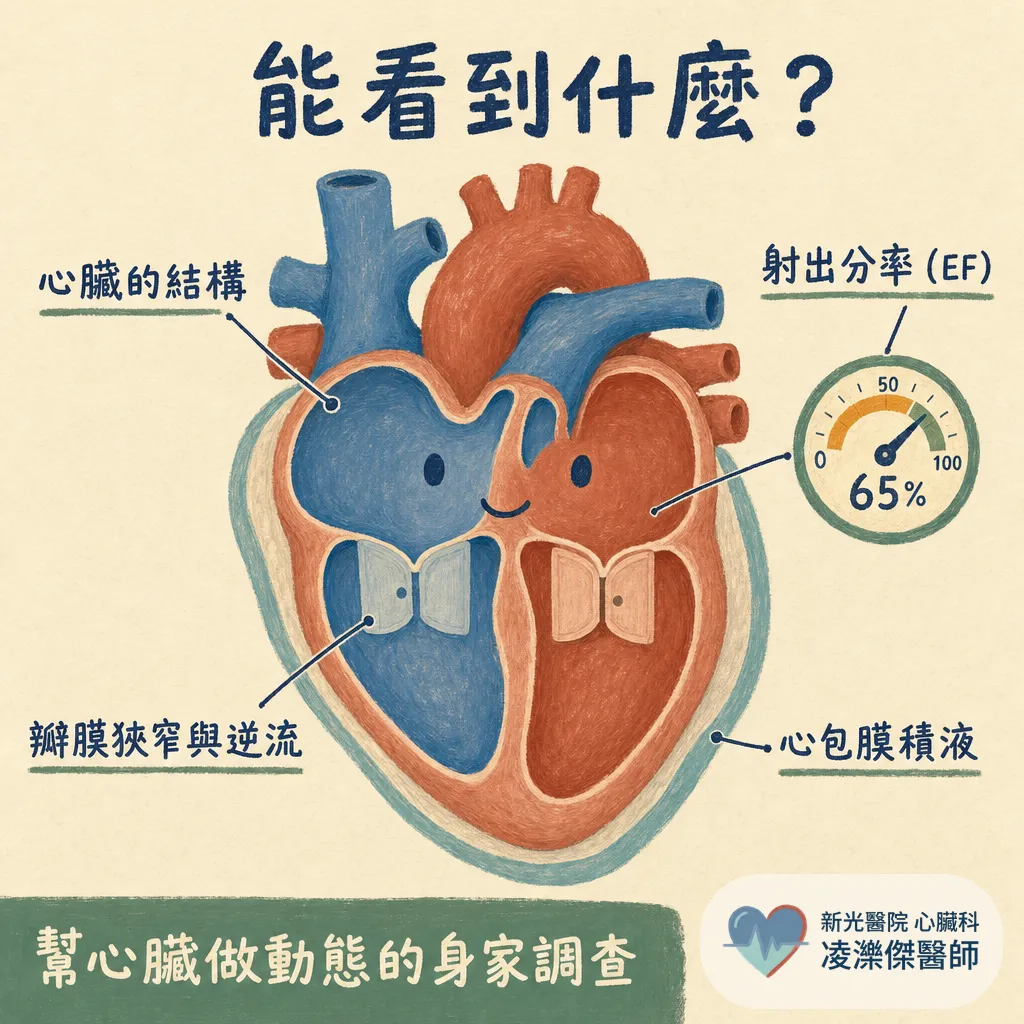 心臟超音波在看什麼?檢查流程、射出分率EF、瓣膜逆流一次搞懂 圖卡 3