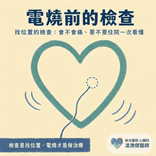 心臟電生理檢查（EPS）會痛嗎？多久、要不要住院，和電燒差在哪