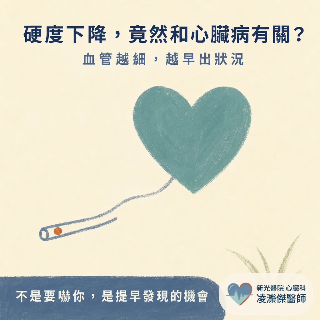 勃起硬度下降，竟然和心臟病有關？血管越細越早塞，心臟科醫師教你看懂警訊 圖卡 1