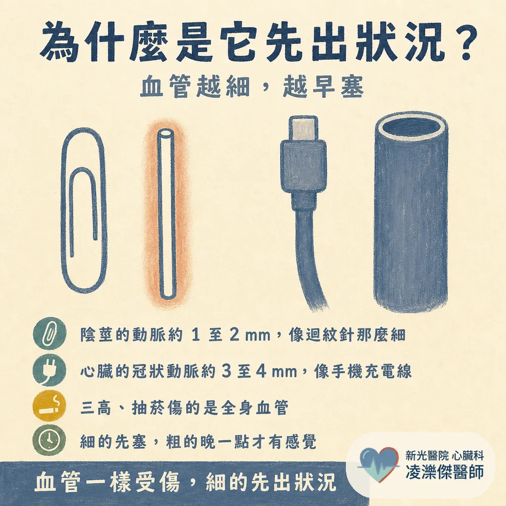勃起硬度下降，竟然和心臟病有關？血管越細越早塞，心臟科醫師教你看懂警訊 圖卡 3