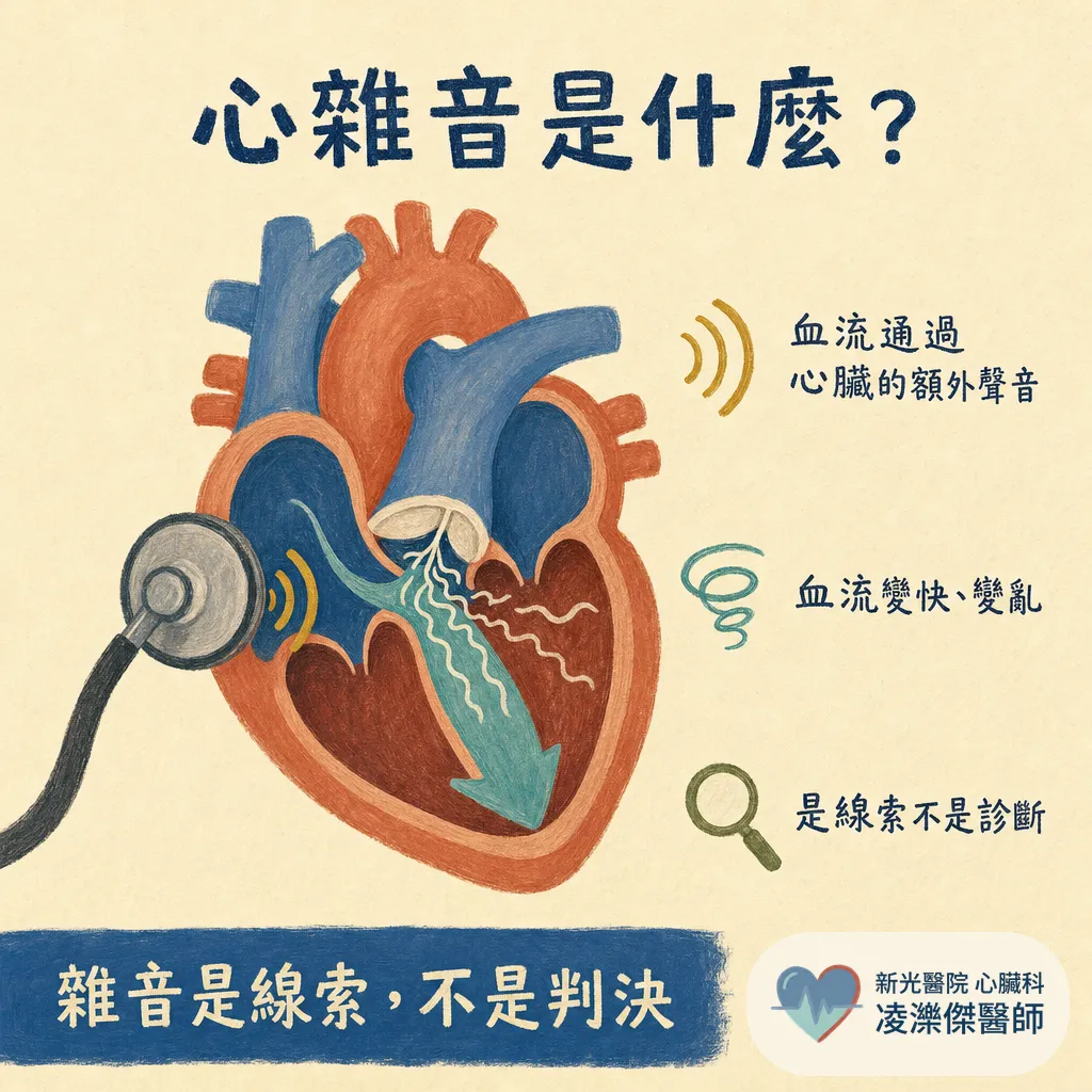 心雜音是什麼?健檢聽到心雜音一定有問題嗎?醫師教你分辨無害與警訊 圖卡 2