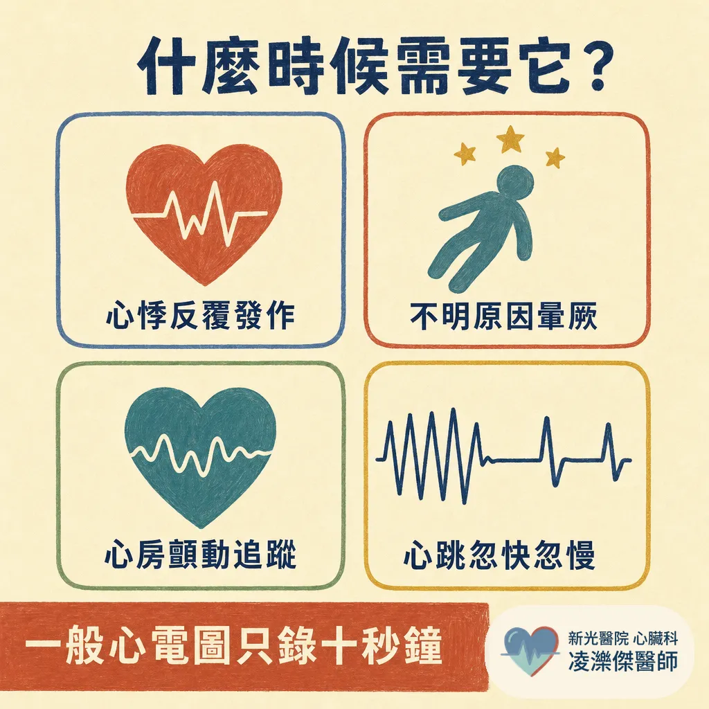 24 小時心電圖（Holter）是什麼？怎麼戴、能不能洗澡、報告怎麼看 圖卡 2