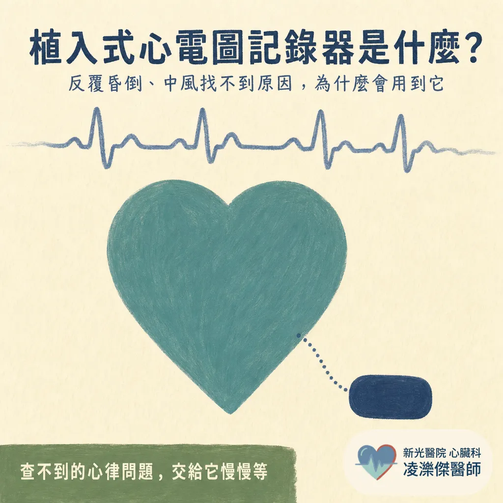 植入式心電圖記錄器(ILR)是什麼?反覆昏倒、中風找不到原因為什麼要裝、怎麼裝、能戴多久 圖卡 1