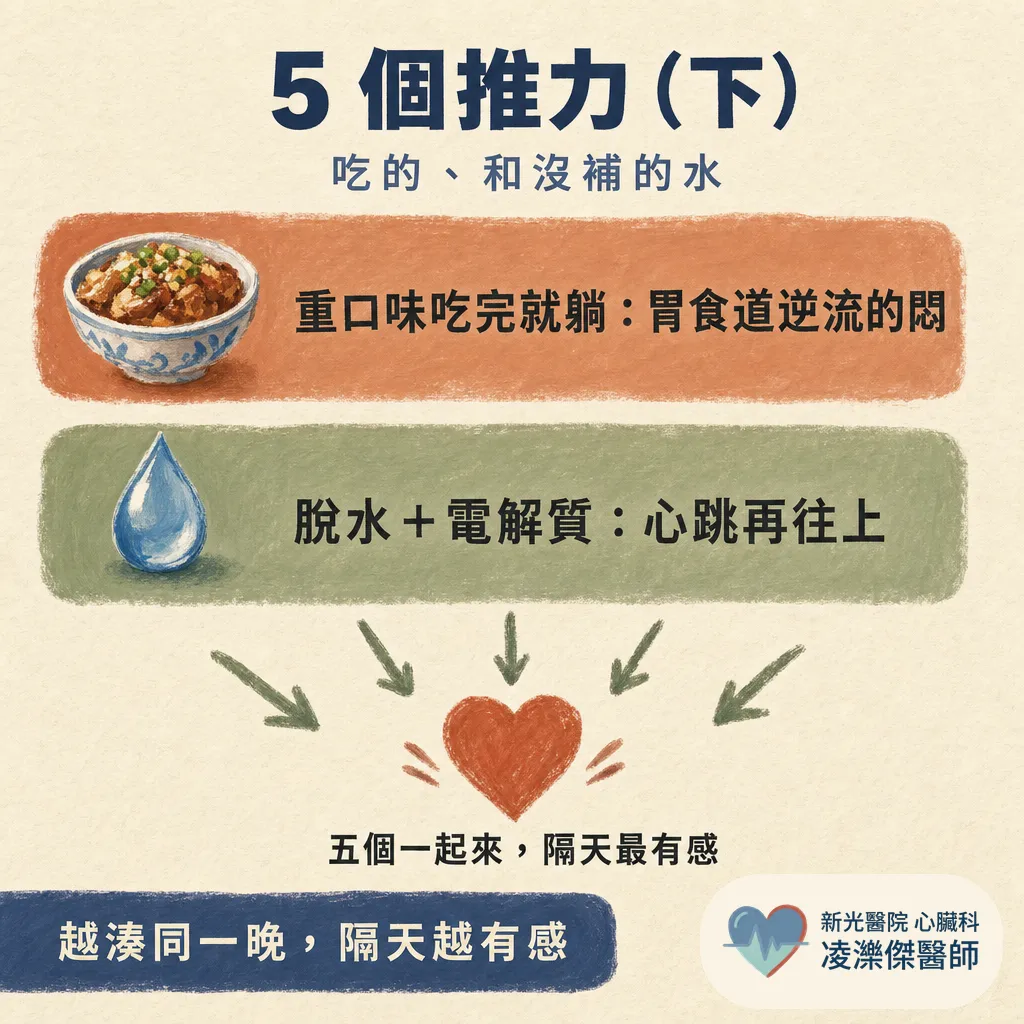 昨晚喝了又熬夜,今天心跳好快?隔天心悸胸悶的「疊加」原因 圖卡 4