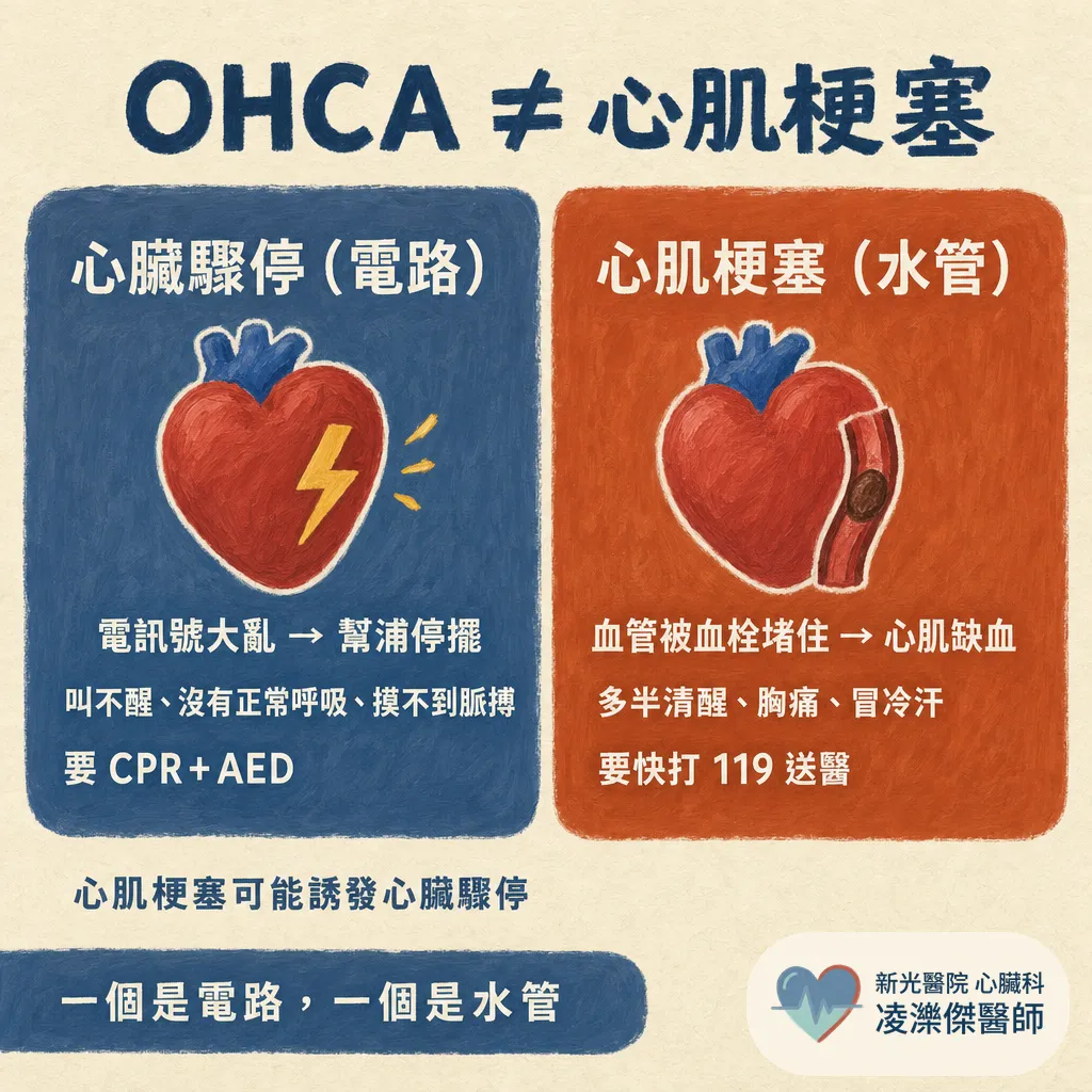 家人突然倒下、叫不醒又沒呼吸?認識 OHCA 院外心臟驟停與第一分鐘該做的事 圖卡 2