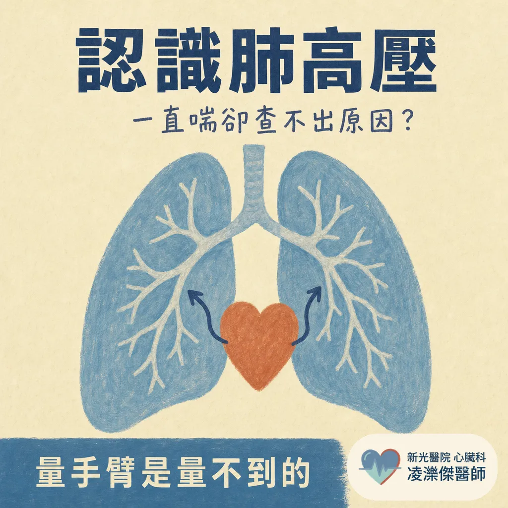 認識肺高壓:一直喘卻查不出原因?「肺血管的高血壓」,量手臂是量不到的 圖卡 1