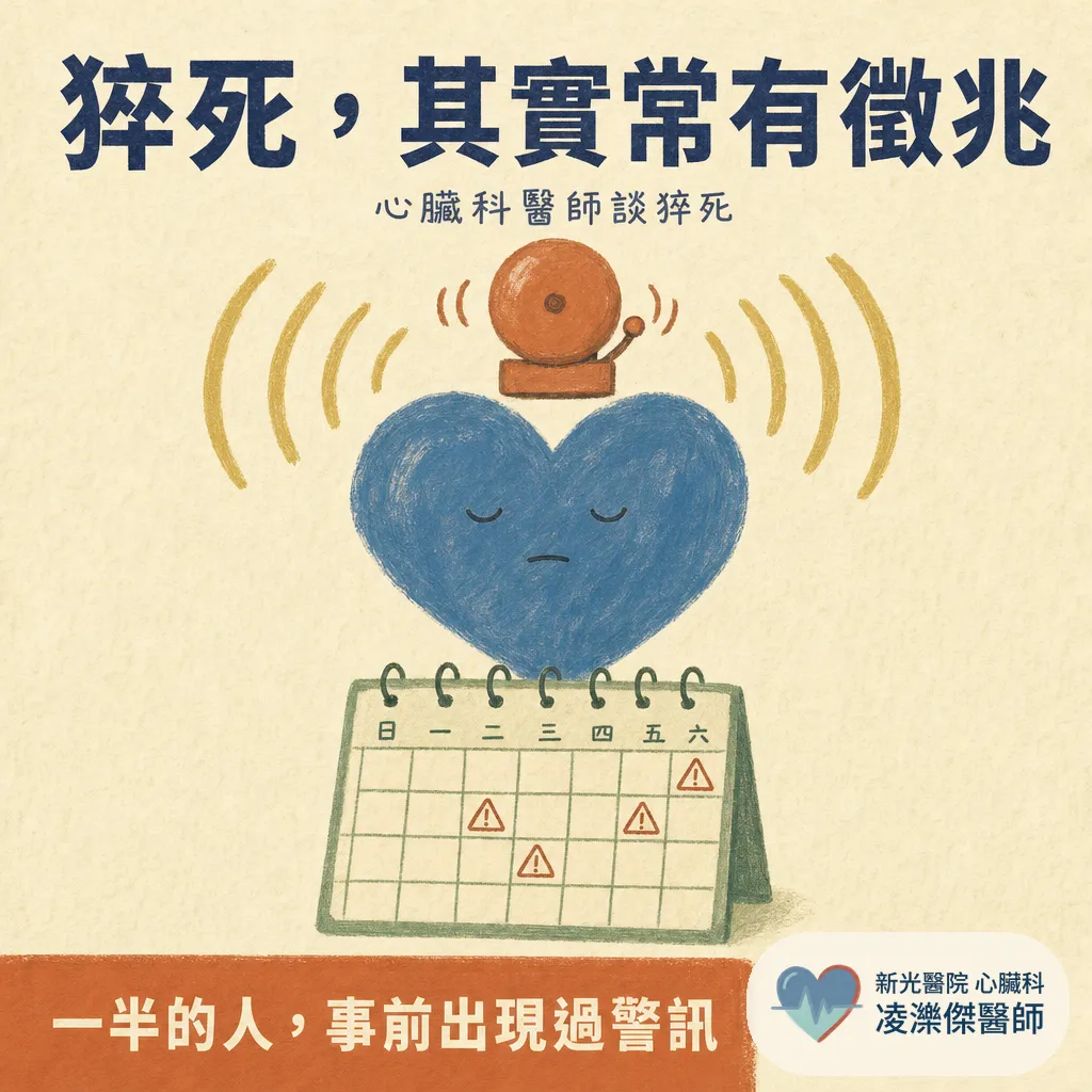 猝死不是毫無預警：半數事前有警訊，胸痛與喘最常見——高風險族群與預防完整解說 圖卡 1