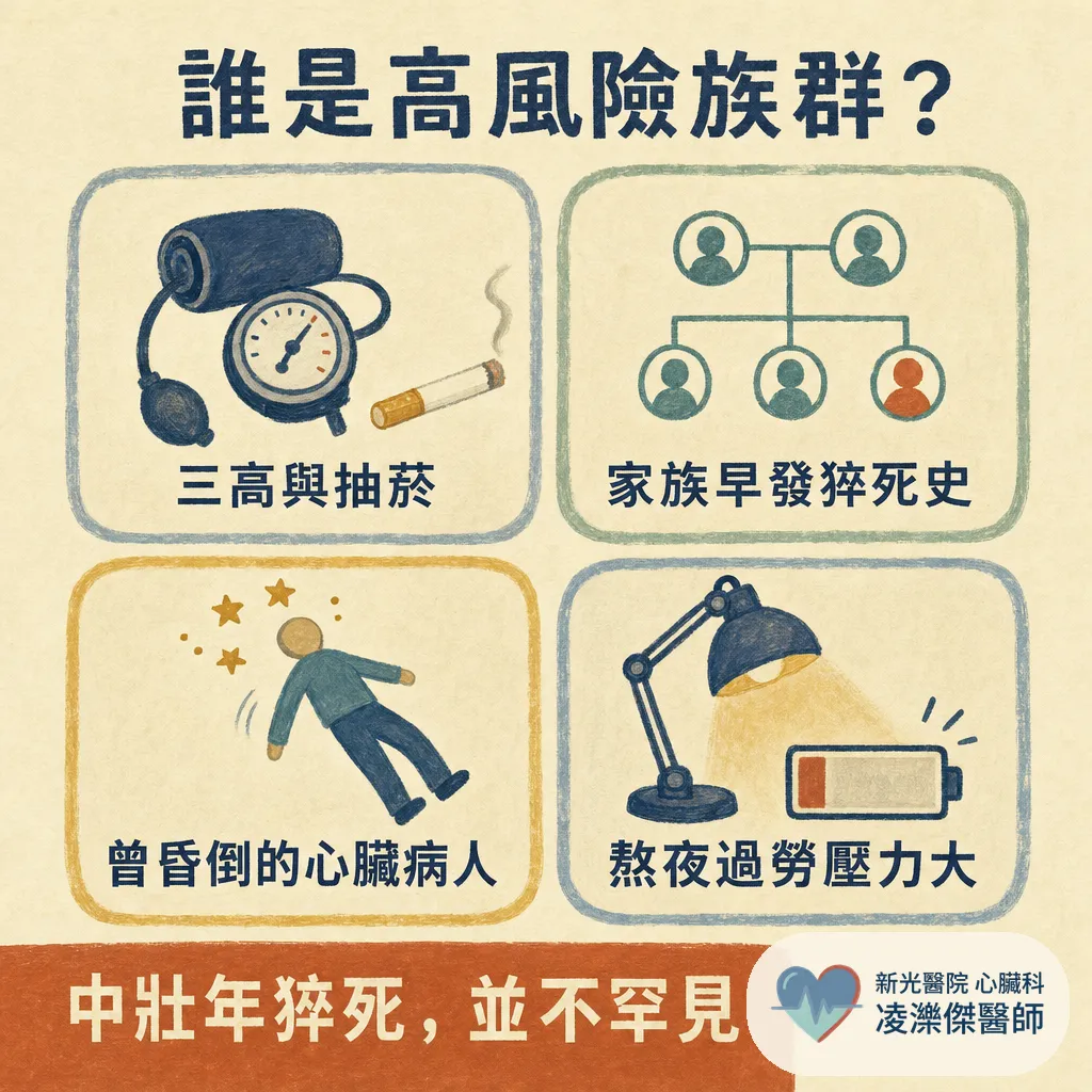 猝死不是毫無預警:半數事前有警訊,胸痛與喘最常見——高風險族群與預防完整解說 圖卡 3