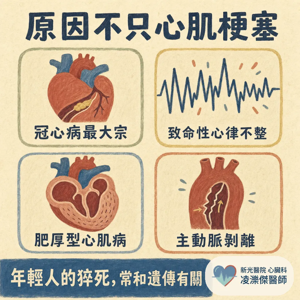 猝死不是毫無預警：半數事前有警訊，胸痛與喘最常見——高風險族群與預防完整解說 圖卡 4