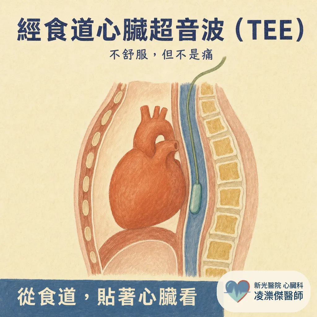 經食道心臟超音波(TEE)會不會很痛?在檢查什麼、流程與安全性一次說清楚 圖卡 1