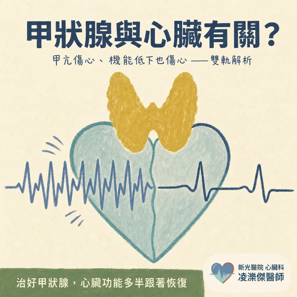 甲狀腺與心臟有關？甲亢傷心、機能低下也傷心，一次看懂雙軌機制 圖卡 1
