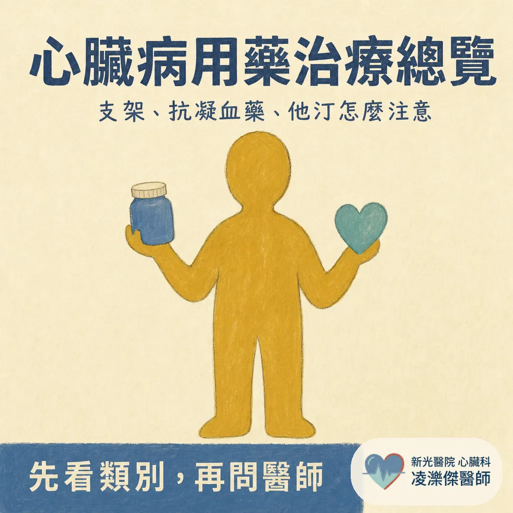 心臟病用藥與治療總覽:支架、抗凝血藥、他汀、QT 延長藥物我該注意什麼 圖卡 1