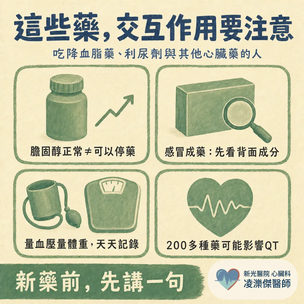 心臟病用藥與治療總覽:支架、抗凝血藥、他汀、QT 延長藥物我該注意什麼 圖卡 3